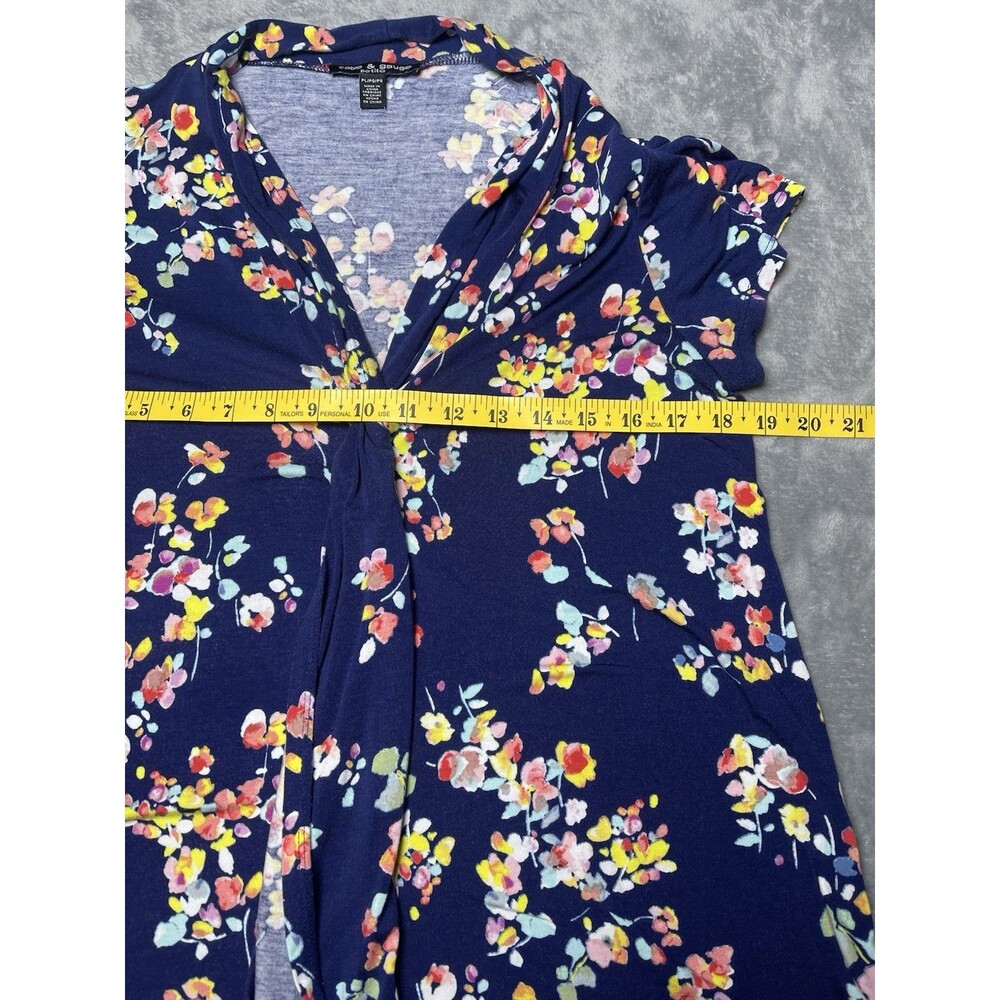 Cable & Guage silky soft womens floral blouse sz PL cottage fairy party Y2K - Picture 6 of 8